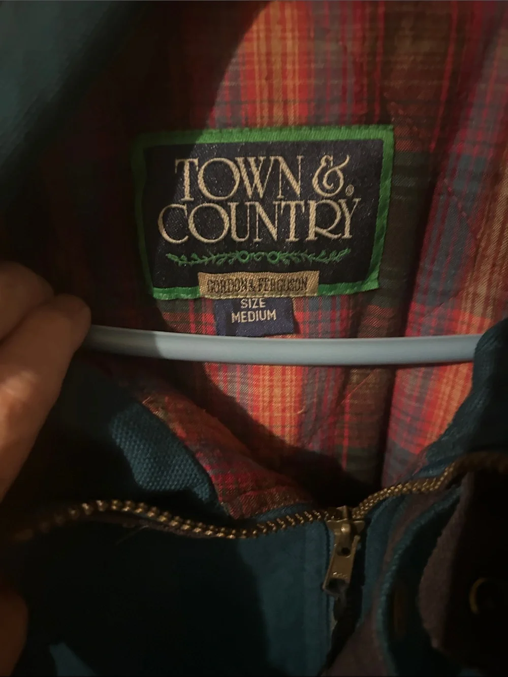 Vintage Town&Country M Men Utility Farm Field Canvas Plaid Flannel  Parka Jacket
